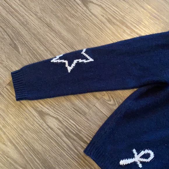Skull Cashmere Navy Sweater with White Symbols - Picture 3 of 5